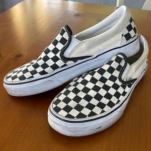 Vans Checkered slip on tennis shoes